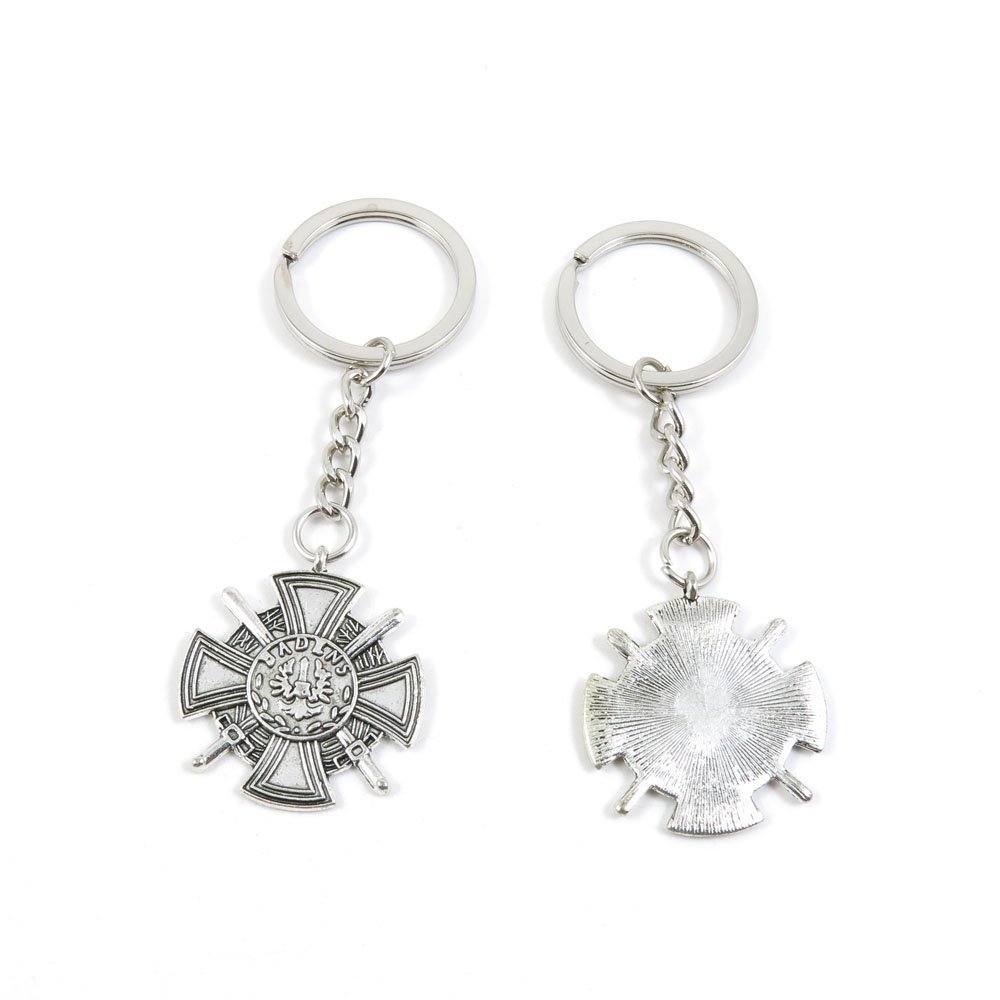 1 Pieces Keyring Keychain Keytag Key Ring Chain Tag Door Car Wholesale Jewelry Making Charms I9RE3 Sword Cross Shield