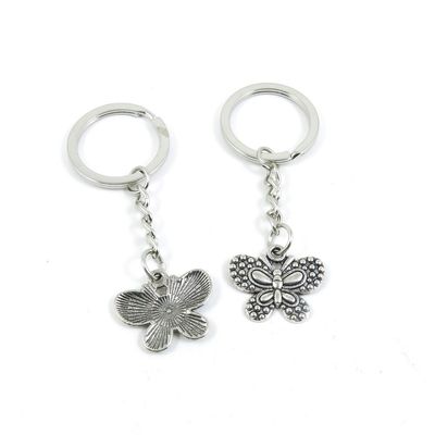2 Pieces Keyring Keychain Keytag Key Ring Chain Tag Door Car Wholesale Jewelry Making Charms S4OW3 Butterfly