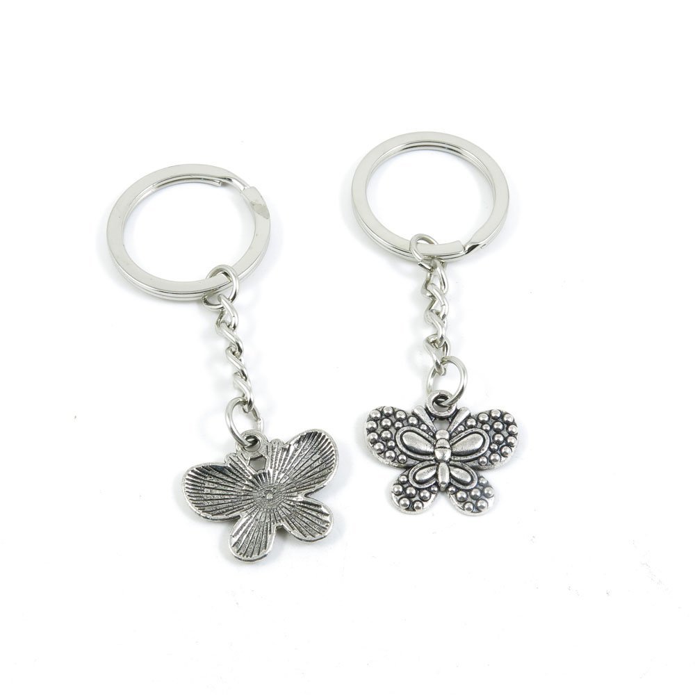 2 Pieces Keyring Keychain Keytag Key Ring Chain Tag Door Car Wholesale Jewelry Making Charms S4OW3 Butterfly