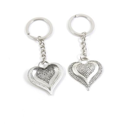 2 Pieces Keyring Keychain Keytag Key Ring Chain Tag Door Car Wholesale Jewelry Making Charms P7NC6 Heart Drop