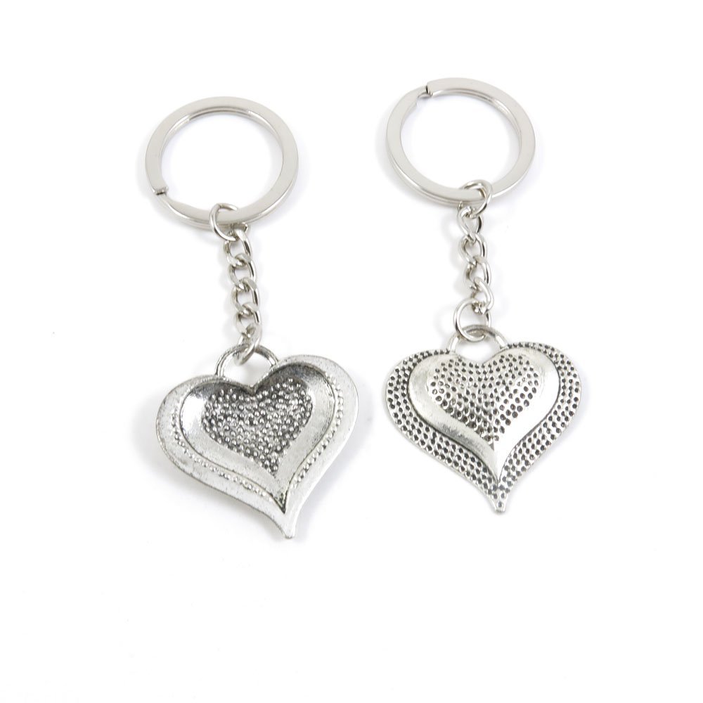 2 Pieces Keyring Keychain Keytag Key Ring Chain Tag Door Car Wholesale Jewelry Making Charms P7NC6 Heart Drop