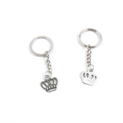 2 Pieces Keyring Keychain Keytag Key Ring Chain Tag Door Car Wholesale Jewelry Making Charms C2TF8 Crown