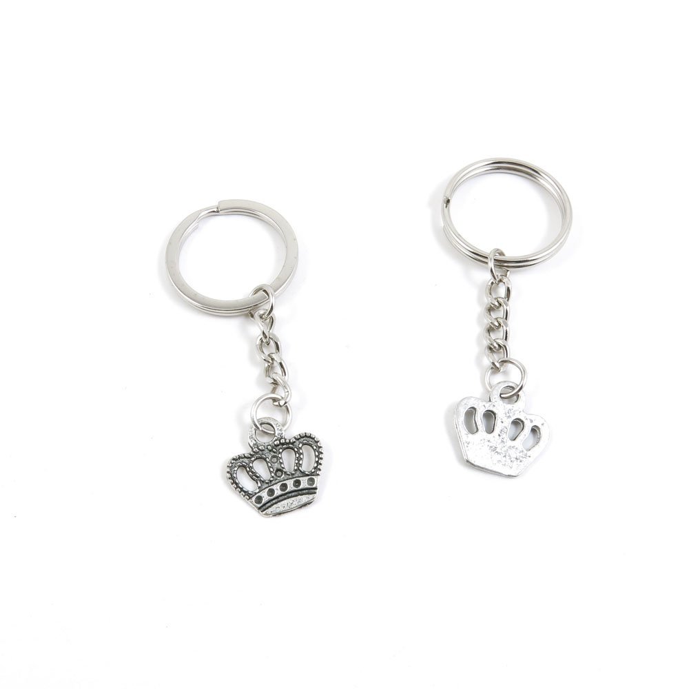 2 Pieces Keyring Keychain Keytag Key Ring Chain Tag Door Car Wholesale Jewelry Making Charms C2TF8 Crown