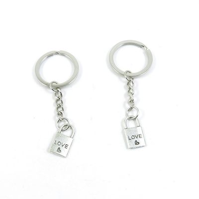 2 Pieces Keyring Keychain Keytag Key Ring Chain Tag Door Car Wholesale Jewelry Making Charms E2UO4 Love of Lock