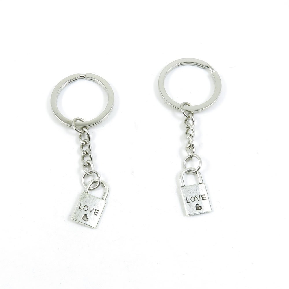 2 Pieces Keyring Keychain Keytag Key Ring Chain Tag Door Car Wholesale Jewelry Making Charms E2UO4 Love of Lock