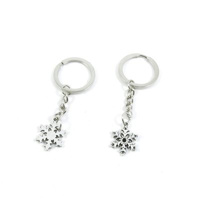 2 Pieces Keyring Keychain Keytag Key Ring Chain Tag Door Car Wholesale Jewelry Making Charms W8LC7 Snow Flake Snowflake