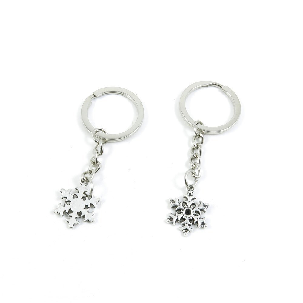 2 Pieces Keyring Keychain Keytag Key Ring Chain Tag Door Car Wholesale Jewelry Making Charms W8LC7 Snow Flake Snowflake