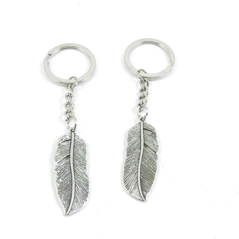 1 Pieces Keyring Keychain Keytag Key Ring Chain Tag Door Car Wholesale Jewelry Making Charms O6YA0 Feather
