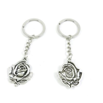 1 Pieces Keyring Keychain Keytag Key Ring Chain Tag Door Car Wholesale Jewelry Making Charms Z2AX0 Flower Rose