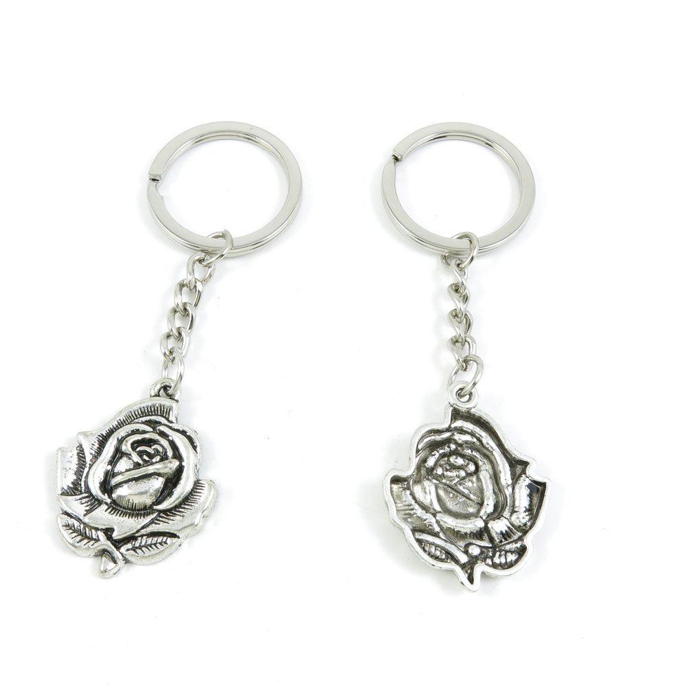 1 Pieces Keyring Keychain Keytag Key Ring Chain Tag Door Car Wholesale Jewelry Making Charms Z2AX0 Flower Rose