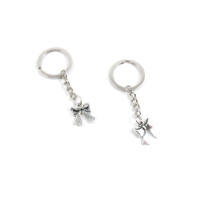 5 Pieces Keyring Key Ring M6DL0 Bowtie Bowknot Bow Tie Keychain Automotive Car Door Key Tags Findings Charms Chains