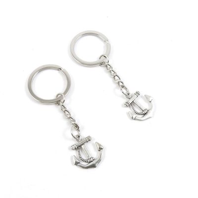 5 Pieces Keyring Key Ring I8AA1 Boat Anchor Keychain Automotive Car Door Key Tags Findings Charms Chains