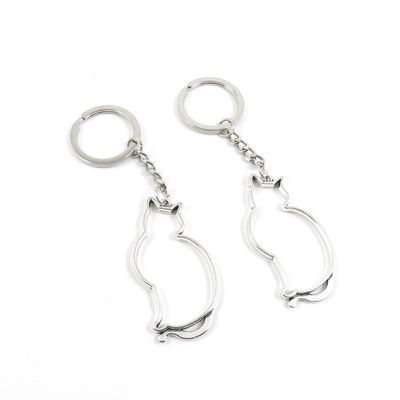 1 Pieces Keyring Key Ring U3OG2 Hollow Cat Frame Keychain Automotive Car Door Key Tags Findings Charms Chains