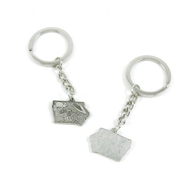 5 Pieces Keyring Key Ring D5CG5 Iowa Map Tags Keychain Automotive Car Door Key Tags Findings Charms Chains