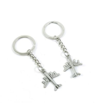 5 Pieces Keyring Key Ring T9JO5 Aircraft Airplane Keychain Automotive Car Door Key Tags Findings Charms Chains