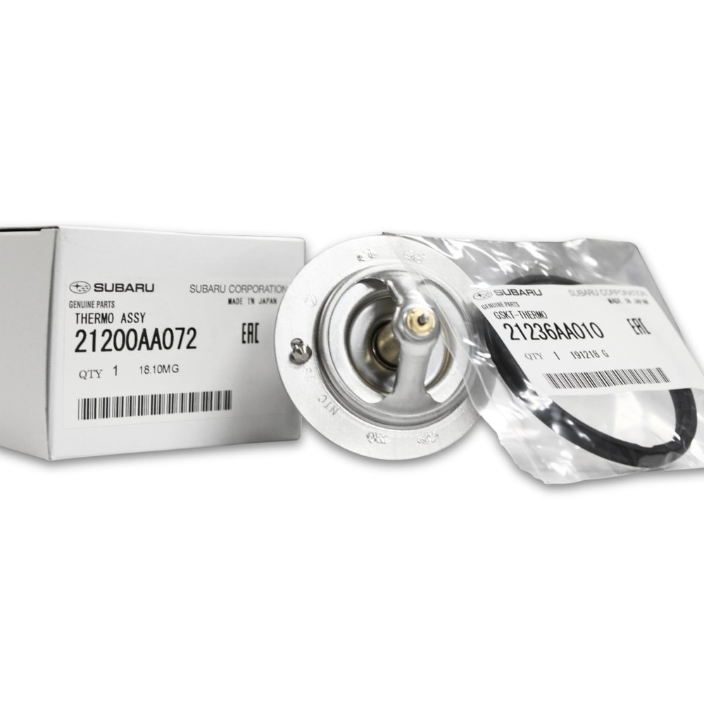 Subaru 1990-2021 Legacy STi OUtback Forester Impreza Engine Coolant Thermostat 21200AA072 & Gasket 21236AA010 Genuine OEM