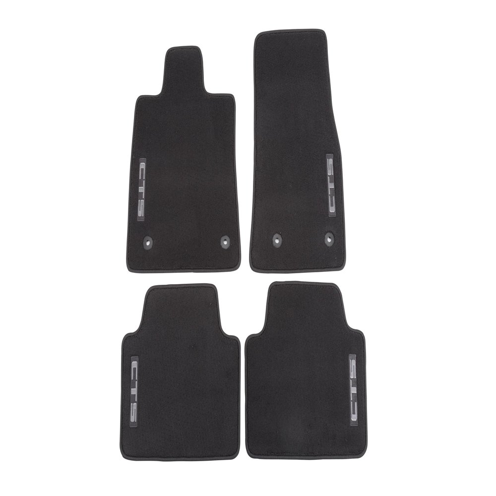 GM Accessories 22860826 First- and Second-Row Premium Carpeted Floor Mats in Jet Black with CTS Script