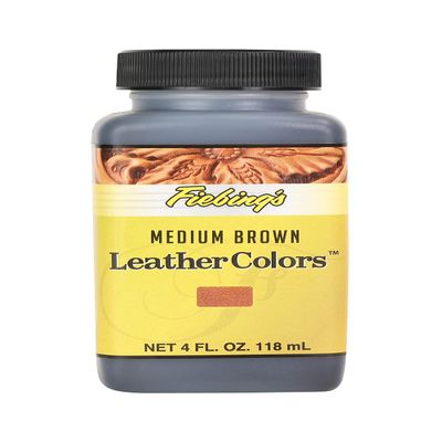 Fiebing's LeatherColors 4oz Medium Brown - Water Based penetrating & Permanent Leather dye