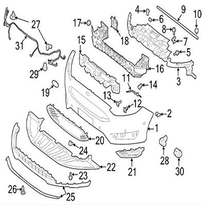 Ford F1EZ-8200-B - Grille Assembly Radiator