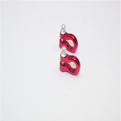 GPM Aluminum Hook for RC Crawler, Jeep, and Truck Models - 2Pcs Set Red
