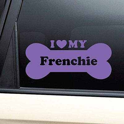 Nashville Decals I Love My Frenchie French Bulldog Vinyl Decal Laptop Car Truck Bumper Window Sticker - Purple