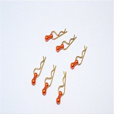 Body Clips + Aluminum Mount For 1/36 To 1/16 Models - 6Pcs Set Orange