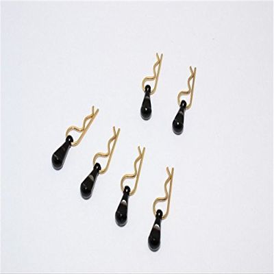 Body Clips + Aluminum Mount For 1/36 To 1/16 Models - 6Pcs Set Black