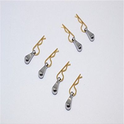 Body Clips + Aluminum Mount For 1/36 To 1/16 Models - 6Pcs Set Gray Silver