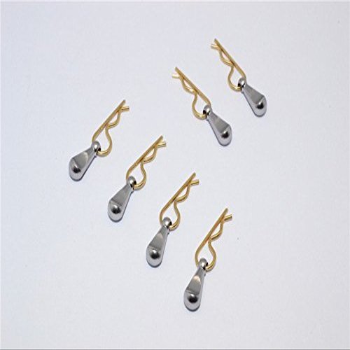 Body Clips + Aluminum Mount For 1/36 To 1/16 Models - 6Pcs Set Gray Silver