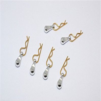 Body Clips + Aluminum Mount For 1/36 To 1/16 Models - 6Pcs Set Silver
