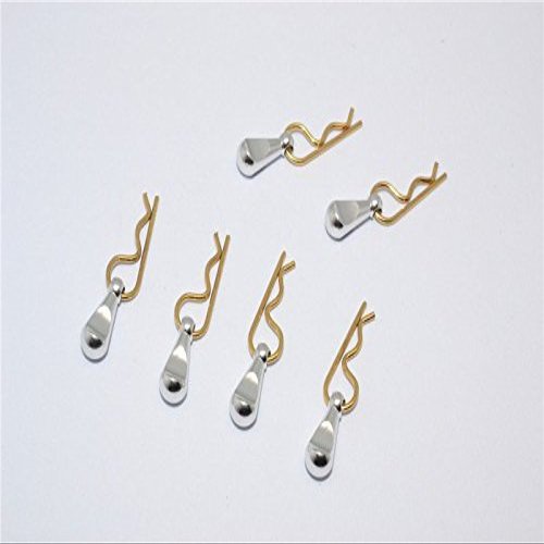 Body Clips + Aluminum Mount For 1/36 To 1/16 Models - 6Pcs Set Silver