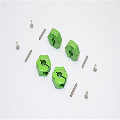 Aluminum Wheel Hex Adapter 14mmx7mm - 4Pcs Set Green
