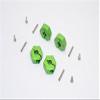 Aluminum Wheel Hex Adapter 14mmx7mm - 4Pcs Set Green view 1