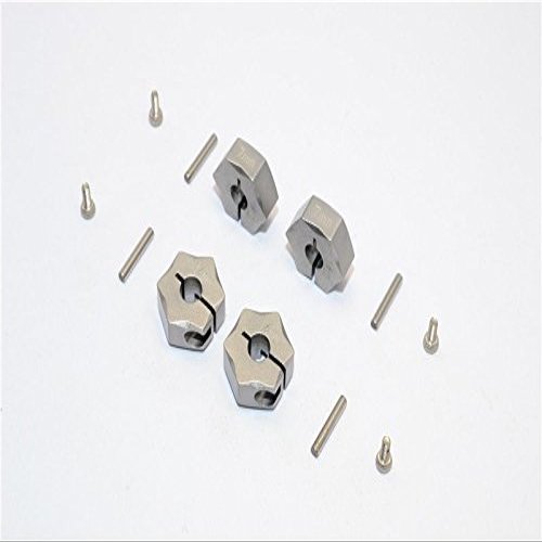 Aluminum Wheel Hex Adapter 14mmx7mm - 4Pcs Set Gray Silver