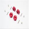 Aluminum Wheel Hex Adapter 14mmx7mm - 4Pcs Set Red view 1