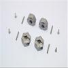 Aluminum Wheel Hex Adapter 14mmx8mm - 4Pcs Set Gray Silver view 1