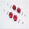 Aluminum Wheel Hex Adapter 14mmx8mm - 4Pcs Set Red view 1