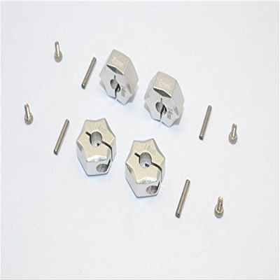 Aluminum Wheel Hex Adapter 14mmx8mm - 4Pcs Set Silver