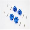 Aluminum Wheel Hex Adapter 14mmx9mm - 4Pcs Set Blue view 1