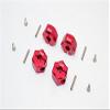 Aluminum Wheel Hex Adapter 14mmx9mm - 4Pcs Set Red view 1