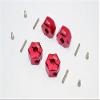 Aluminum Wheel Hex Adapter 14mmx10mm - 4Pcs Set Red view 1