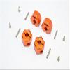 Aluminum Wheel Hex Adapter 14mmx11mm - 4Pcs Set Orange view 1