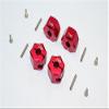 Aluminum Wheel Hex Adapter 14mmx11mm - 4Pcs Set Red view 1