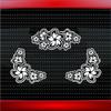Hibiscus #17 Plumeria Corner Set Cute Hawaiian Car Sticker Truck Window Vinyl Decal Color: Green view 1