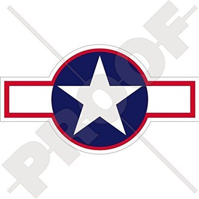 United States Army Air Forces USAAF Aircraft Roundel 1943 USAF WW2, US Navy WWII 4.7" (120mm) Vinyl Sticker, Decal