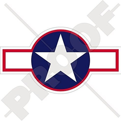United States Army Air Forces USAAF Aircraft Roundel 1943 USAF WW2, US Navy WWII 4.7" (120mm) Vinyl Sticker, Decal