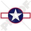 United States Army Air Forces USAAF Aircraft Roundel 1943 USAF WW2, US Navy WWII 4.7" (120mm) Vinyl Sticker, Decal view 1