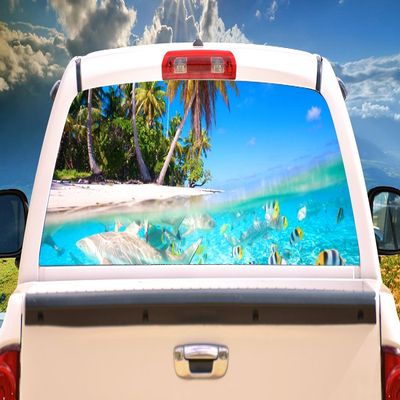 SignMission ON A Beach Rear Window Graphic Truck View Thru Vinyl Decal Back