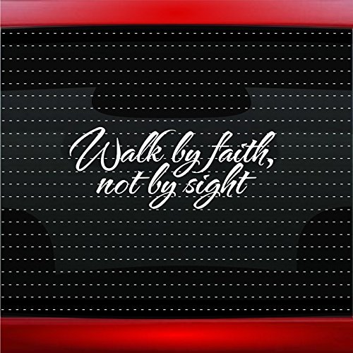 Walk by Faith, Not by Sight Christian Car Sticker Truck Window Vinyl Decal Color: Burgundy