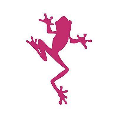 Applicable Pun Climbing Frog Amphibian Biology - Vinyl Decal for Outdoor Use on Cars, ATV, Boats, Windows and More - Hot Pink (Magenta) 4 inch